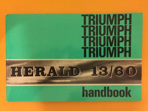 Triumph herald owners handbook 13/60 like new