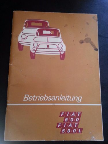 Fiat 500/500l original 1973 owners manual in german