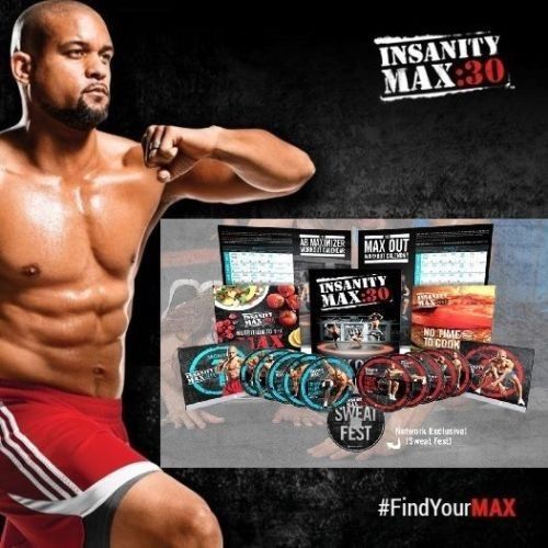 New and sealea max 3o insane workout shaun t 13dvds set base kit with guides***