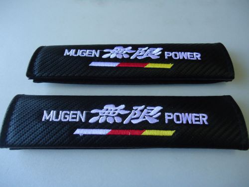 Mugen seat belt cover shoulder pads carbon black x 2 pieces