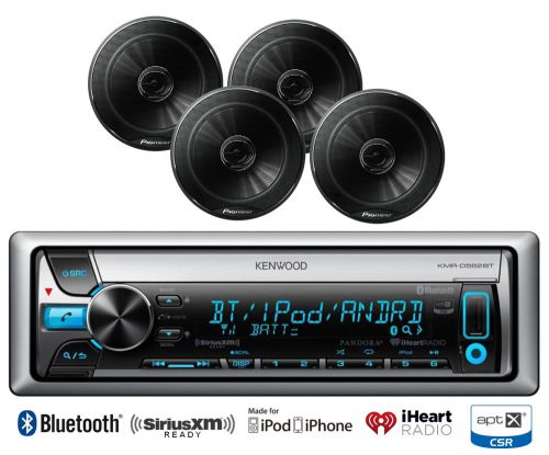 Kenwood ipod cd bluetooth usb radio,4 black pioneer 6.5&#034; full range car speakers