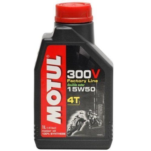Motul 300v 4t factory line 15w50 (1 liter) synthetic motorcycle oil 31291l