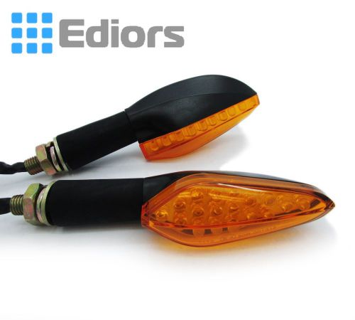 2x universal motorcycle bike black led turn signal blinker lligh indicator amber