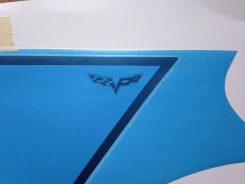 Corvette grand sport oem gm white fender hash marks decal kit 20827889 3/4 set