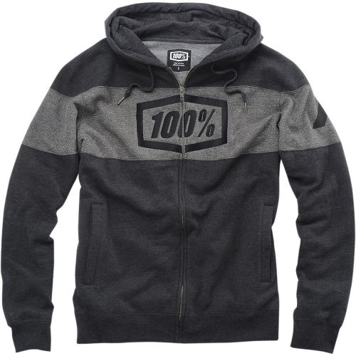 100% syndicate mens zip up hoodie heather black/gray