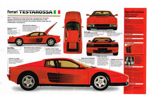 Ferrari testarossa imp brochure: 1990,1991,1992,..........