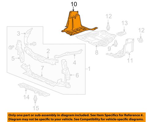 Honda oem 10-14 insight radiator support-splash guard right 74115tm8a00