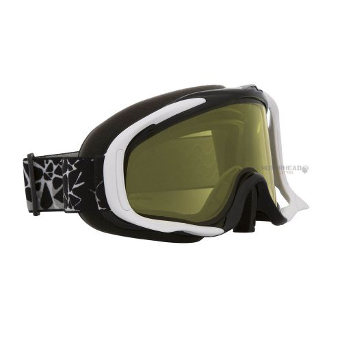 Snowmobile ckx falcon goggle snow black/white anti-fog/anti-scratch yellow lens