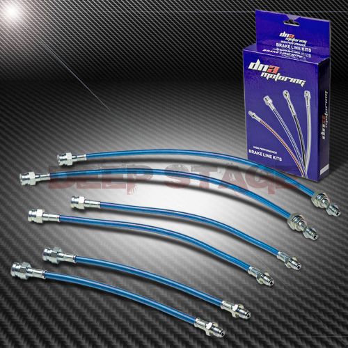 Stainless ss braided hose racing brake line 84-85 mazda rx7/rx-7 fb s3 13b blue