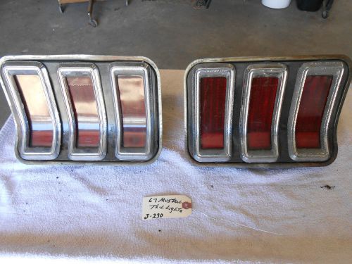 1967 ford mustang tail light housing  &amp; lens complete set, original part