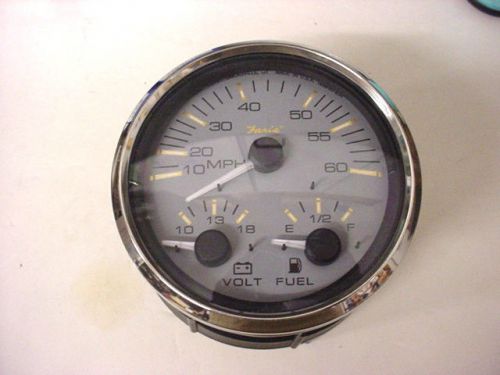 Faria signature boat 3-in-1 multi gauge~set~60 mph speedometer~volt~fuel~gs0039a