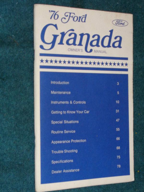 1976 ford granada owner's manual / original guide book!!!