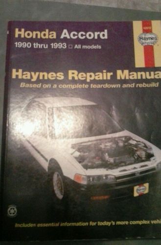 Haynes repair manual 1990 to 93 honda accord