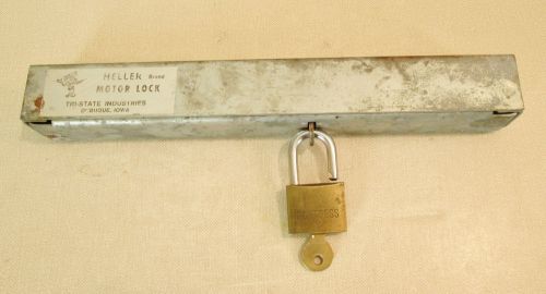 Heller boat motor lock with padlock 12&#034;x1.5&#034;x1.5&#034;