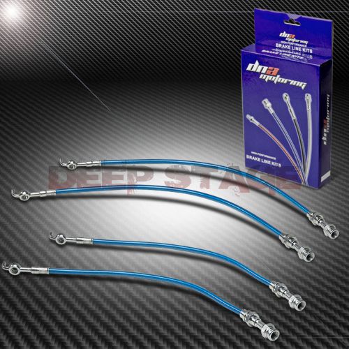 Stainless braided hose racing brake line 93-97 mazda mx6/626 v6/probe gt blue