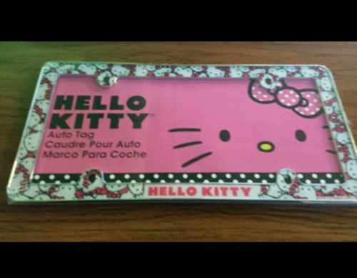 Hello kitty plastic license plate frame  set of 2 car