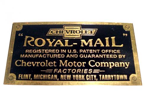 10 pieces of chevrolet models royal mail large brass 1915 - 1916 data plate