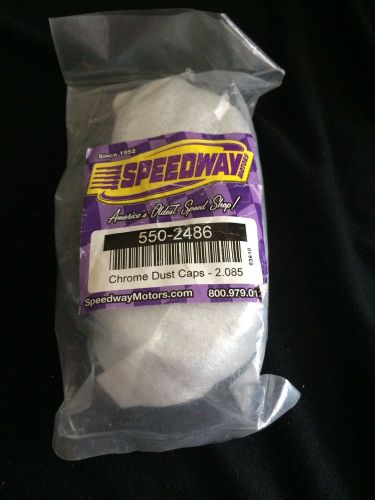 Speedway america&#039;s oldest speed shop 550-2486 chrome dust caps-2.085 sealed (j5)