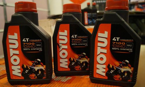 Motul 7100 racing 10w40 motorcycle oil 1 liter bottle synthetic   3 pack