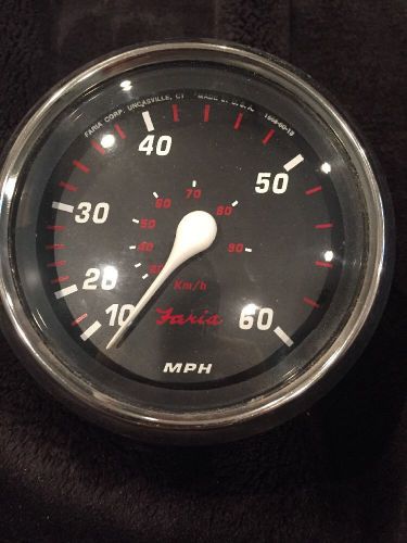 Faria professional series black marine boat 60 mph speedometer gauge