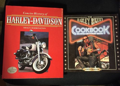 Two harley books:concise history of harley davidson and harley biker&#039;s cookbook