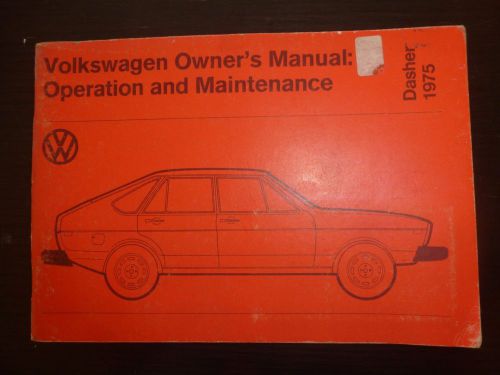 Dasher 1975 volkswagen owner&#039;s manual vintage