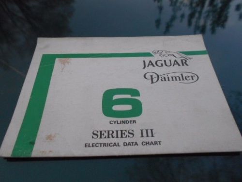 Jaguar xj 6 series iii original fold out electrical data chart publ # akm 8106