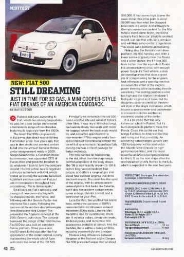 2008 fiat 500 - classic article d90