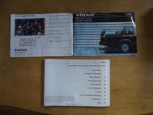 Volvo 760 gle, turbo owner&#039;s manual 1986