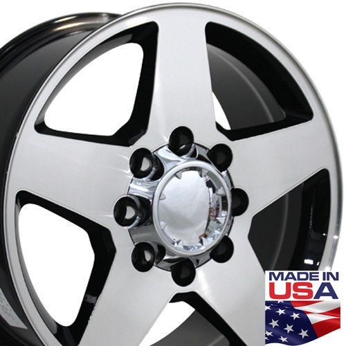 One 20&#034; fits chevrolet silverado style wheel black machined face 20x8.5 b1w