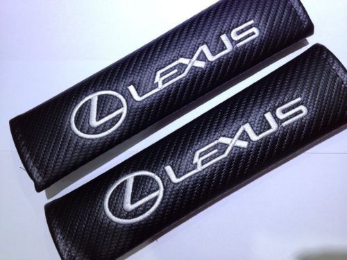 Carbon fiber +embroidery car seat belt cover pad shoulder cushion for lexus 2pcs