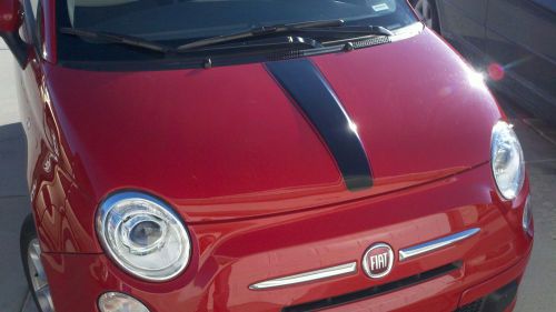 2011-2014 fiat 500 center hood stripe with pinstripes decals stickers