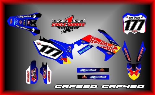 Honda 09-12  crf450 crf450  10-12 crf250 crf250r  semi custom graphics kit blu