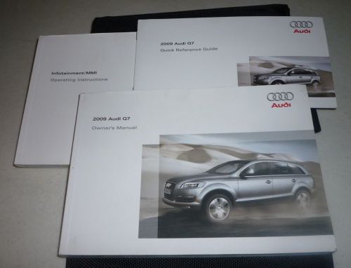 2009 audi q7 owners manual set 09 q 7 w/case mmi navigation guide