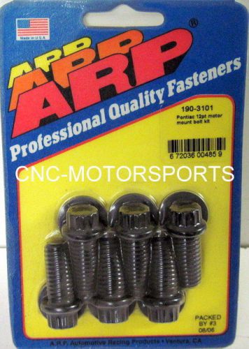 Arp motor mount bolt kit 190-3101 pontiac all v8 black oxide 12 point head