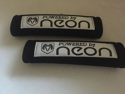 Black seat belt cover shoulder pads in 2 pcs-neon