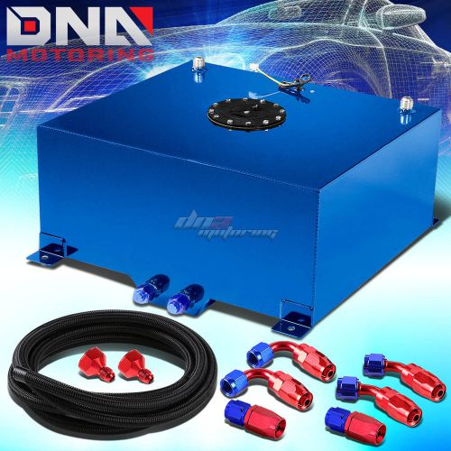 20 gallon blue aluminum fuel cell gas tank+cap+level sender+nylon oil feed kit