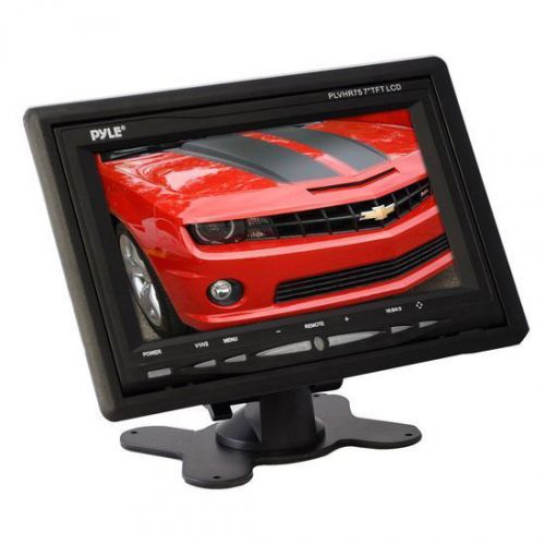 New! pyle plvhr75 7&#039;&#039; lcd wide screen headrest monitor with shroud and stand