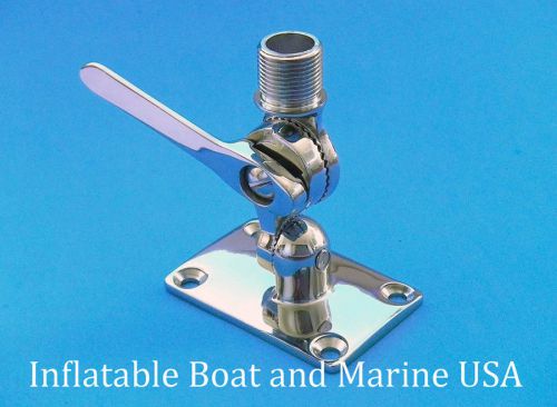 Radio vhf antenna ratchet mount base - marine 316 stainless steel