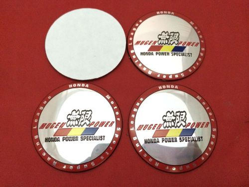 X4 mugen powersticker aluminum 56mm.(2.2&#034;) wheel center caps emblem logo decal