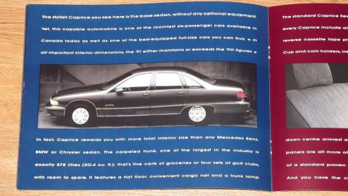 1991 chevrolet caprice original dealership sales brochure