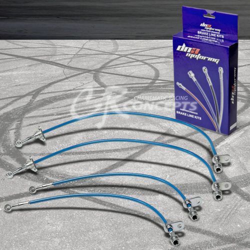 Performance stainless steel braided brake line for 92-96 honda prelude blue