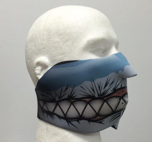 Shark teeth neoprene half ski mask reversible snowboard biker face mask new