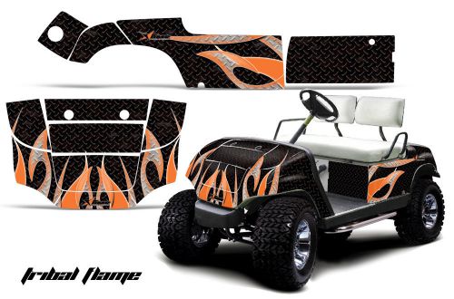 Yamaha golf cart parts - graphic kit wrap amr racing decals 95-06 model flame ob