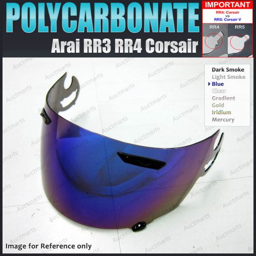 Polycarbonate helmet visor for arai rx7 rr4 rr3 corsair quantum astro blue gb