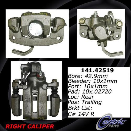 Centric 141.42519 rear brake caliper-premium semi-loaded caliper