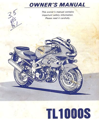 1998 suzuki tl1000s motorcycle owners manual -tl 1000 s-tl1000 s-suzuki