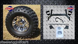 Ezgo txt electric golf cart 6&#034; lift kit + 10&#034; wheels and 22&#034; all terrain tires