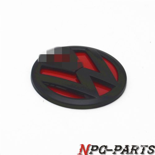 Matte black &amp; red rear trunk lid emblem for vw gti golf mk6 eos cc passat eu b7