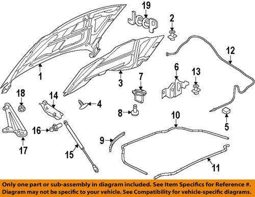 Jeep oem 5182390ab hood-emblem badge nameplate